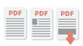 PDF document icon Set. Vector file format symbol. Royalty Free Stock Photo