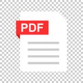 Pdf document note icon in flat style. Paper sheet vector illustration on isolated background. Pdf notepad document business Royalty Free Stock Photo