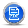 PDF document page icon blue round button illustration Royalty Free Stock Photo