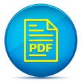 PDF document page icon modern flat cyan blue round button Royalty Free Stock Photo