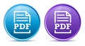 PDF document page icon sleek soft round button set illustration
