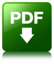 PDF download icon green square button Royalty Free Stock Photo