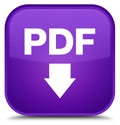 PDF download icon special purple square button Royalty Free Stock Photo