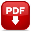 PDF download icon special red square button Royalty Free Stock Photo
