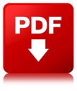 PDF download icon red square button Royalty Free Stock Photo