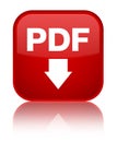 PDF download icon special red square button Royalty Free Stock Photo