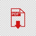 PDF download vector icon. Simple flat pictogram for business, ma Royalty Free Stock Photo