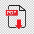 PDF download vector icon. Simple flat pictogram for business, ma Royalty Free Stock Photo