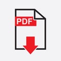 PDF download vector icon. Simple flat pictogram for business, ma Royalty Free Stock Photo