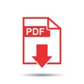 PDF download vector icon. Simple flat pictogram for business, ma Royalty Free Stock Photo