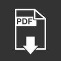 PDF download vector icon. Royalty Free Stock Photo