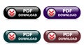 PDF Download web buttons set Royalty Free Stock Photo