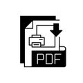 PDF file black linear icon Royalty Free Stock Photo