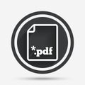 PDF file document icon. Download pdf button. Royalty Free Stock Photo