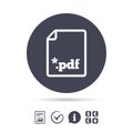 PDF file document icon. Download pdf button. Royalty Free Stock Photo