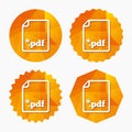 PDF file document icon. Download pdf button. Royalty Free Stock Photo