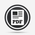 PDF file document icon. Download pdf button. Royalty Free Stock Photo