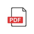 PDF file download icon. Flat vector