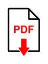 Pdf file download icon Royalty Free Stock Photo