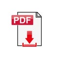 Pdf file download icon on white background Royalty Free Stock Photo