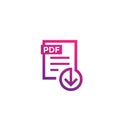 PDF file download icon on white Royalty Free Stock Photo