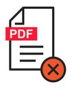 PDF file download modern icon. Document text, symbol web format information