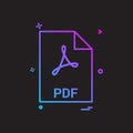 pdf file file extension file format icon vector design Royalty Free Stock Photo