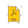 pdf file file extension file format icon vector design Royalty Free Stock Photo