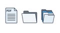PDF file and folder icons Royalty Free Stock Photo