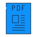 pdf file format document icon color illustration Royalty Free Stock Photo