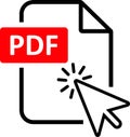 PDF file format icon. Pdf file download, PDF Security for document protecton Royalty Free Stock Photo