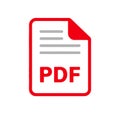 PDF File Format Vector Icon - Digital Document and Download Symbol Royalty Free Stock Photo