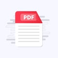 PDF file icon. Flat design graphic illustration. Vector PDF icon Royalty Free Stock Photo