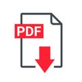 PDF file icon format. Pdf download document image button vector doc icon