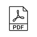 PDF file icon format. Pdf download document image button vector doc icon Royalty Free Stock Photo