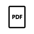 PDF file icon line isolated on white background. Black flat thin icon on modern outline style. Linear symbol and editable stroke. Royalty Free Stock Photo