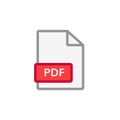 Pdf file icon. pdf format document symbol