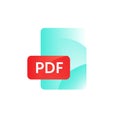 PDF format icon. Vector. Gradient flat style. Bright, fashionable illustration of icons. Image is isolated on white background. A