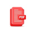 PDF icon. document sheet icon. Business icon. 3d vector illustration