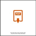 PDF icon. Downloads pdf document. Vector colored icon on white isolated background Royalty Free Stock Photo