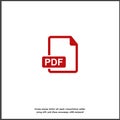 PDF icon. Downloads pdf document. Vector colored icon on white isolated background Royalty Free Stock Photo