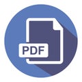 PDF icon. Downloads pdf document. Vector colored icon Royalty Free Stock Photo