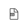 The PDF icon. File format symbol. Flat Vector illustration Royalty Free Stock Photo