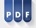 PDF - Portable Document Format acronym, technology concept background Royalty Free Stock Photo