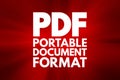 PDF - Portable Document Format acronym Royalty Free Stock Photo