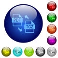 PDF TGZ file compression color glass buttons