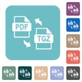 PDF TGZ file compression rounded square flat icons