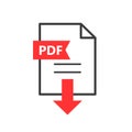 PDF vector icon. Download file Royalty Free Stock Photo