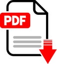 PDF vector illustration icon. Modern vector illustration of PDF icon. Royalty Free Stock Photo