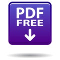 Pdf web icon blue square button Royalty Free Stock Photo